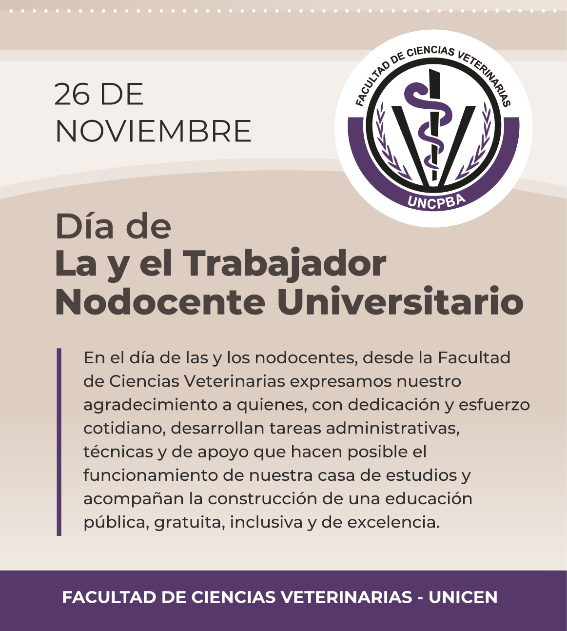 Día de la y el Trabajador Nodocente Universitario