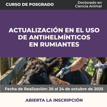 Curso de Post-grado: ACTUALIZACIÓN EN EL USO DE ANTIHELMÍNTICOS EN RUMIANTES